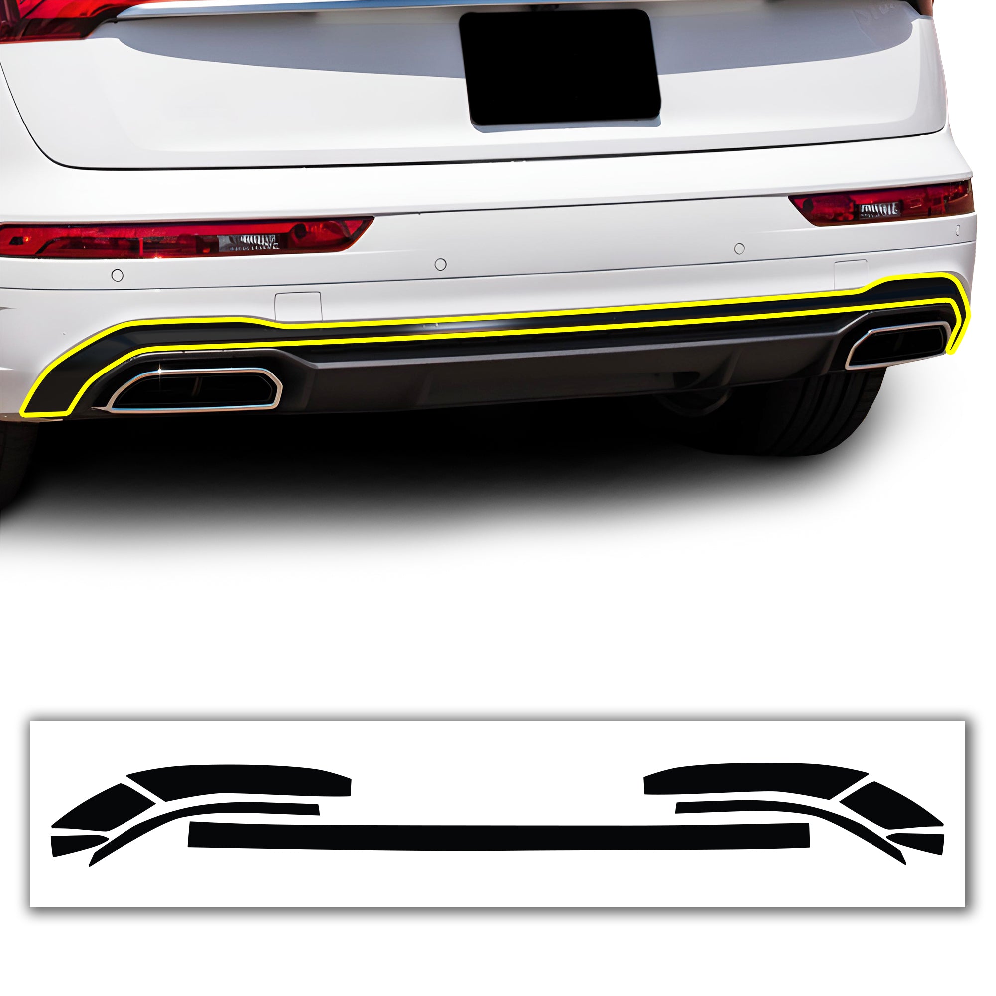 Vinyl Chrome Delete Grille Side Window Rear Blackout Decal Stickers Overlay Film Fits Audi Q5 - Bogar Tech Designs