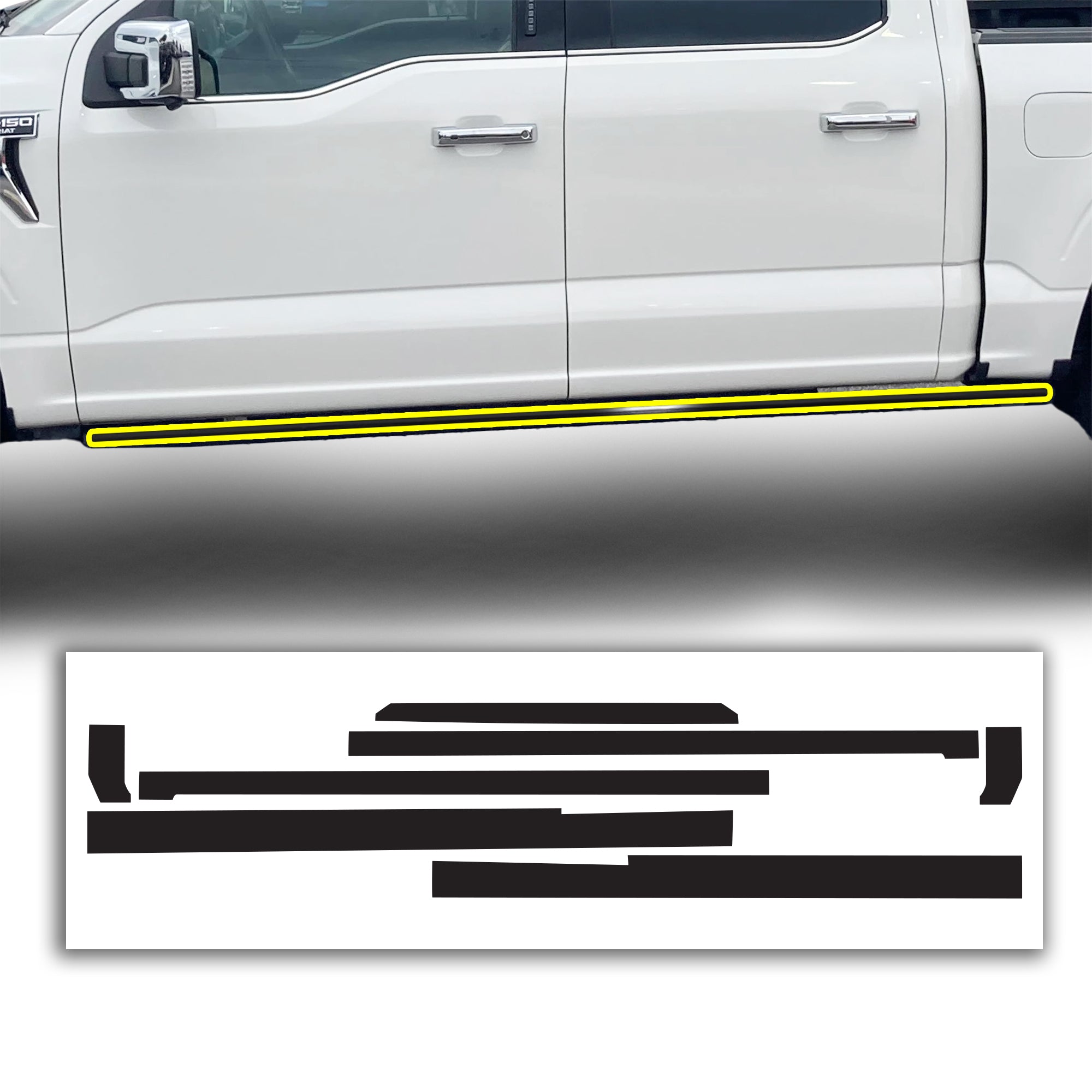 Vinyl Chrome Delete Grille Side Window Blackout Decal Stickers Overlay Film Fits Ford F - 150 2021 - 2025 - Bogar Tech Designs