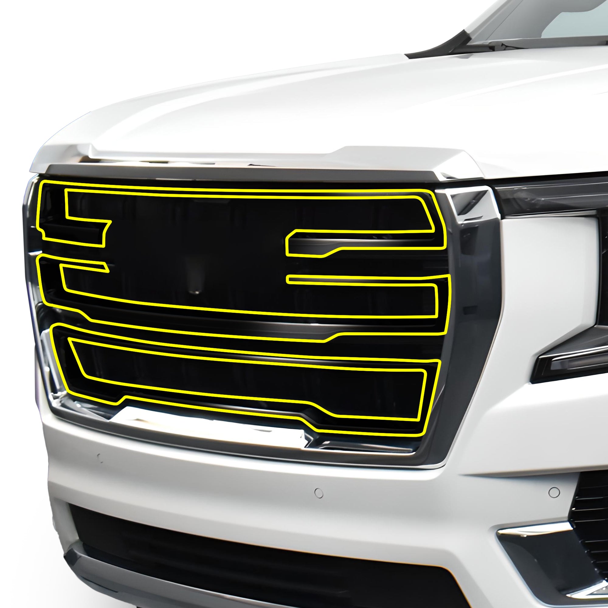 Vinyl Chrome Delete Grille Side Window Rear Blackout Decal Stickers Overlay Film Fits GMC Yukon 2021 - 2025 - Bogar Tech Designs