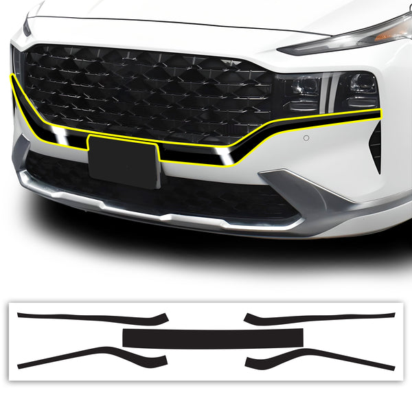 Vinyl Chrome Delete Wheel Rim Front Grille Trim Blackout Decal Stickers Overlay Film Fits Hyundai Santa Fe 2019 - 2023 - Bogar Tech Designs