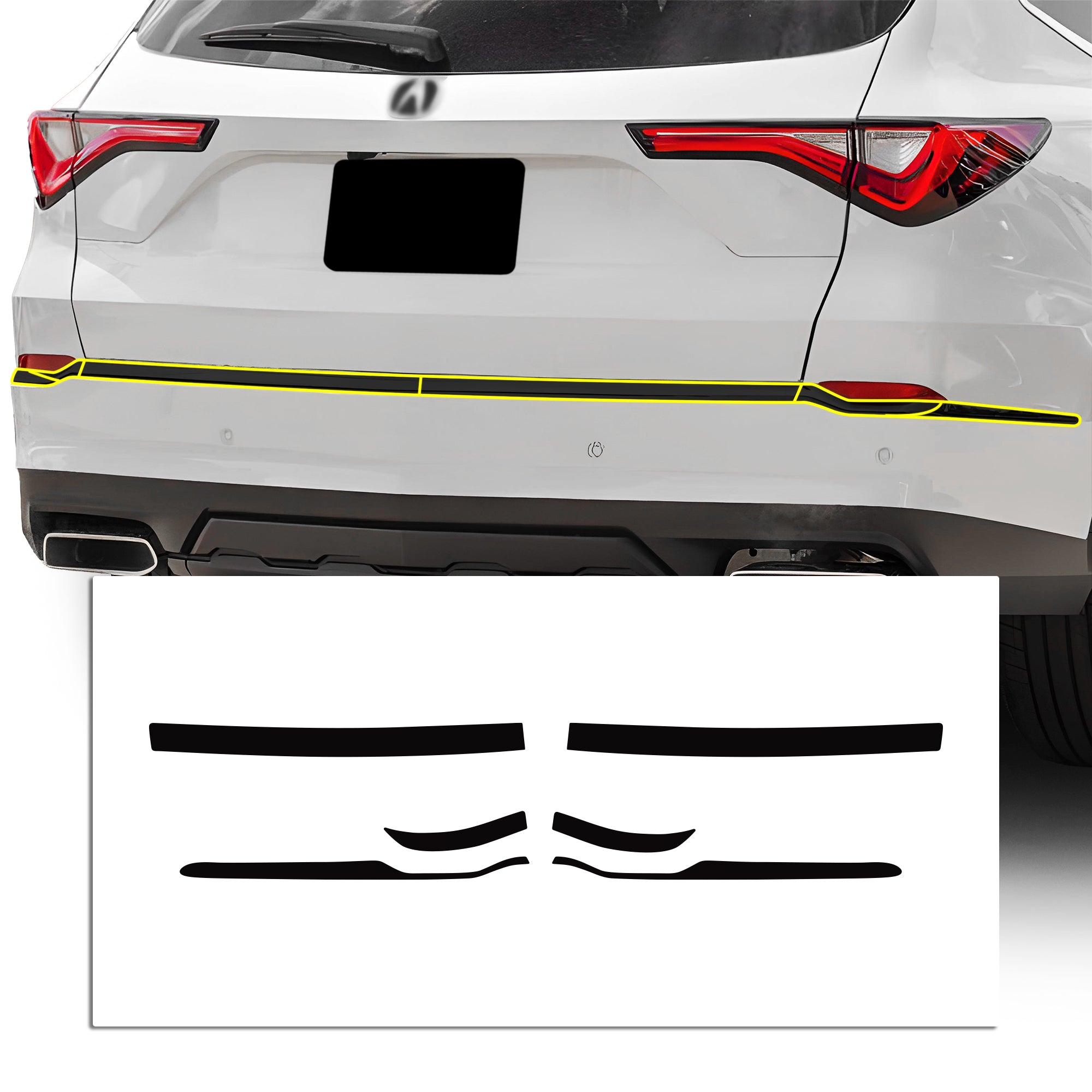 Vinyl Chrome Delete Grille Side Window Rear Blackout Decal Stickers Overlay Film Fits Acura MDX 2022 - 2025 - Bogar Tech Designs