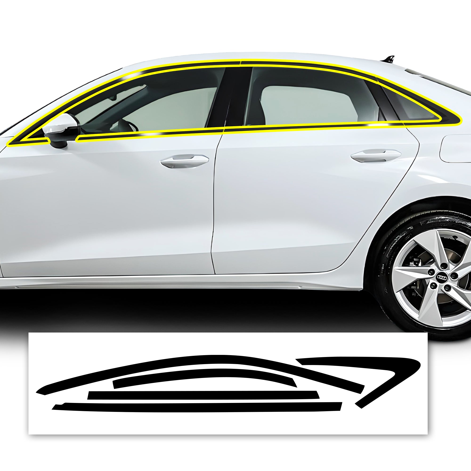 Vinyl Chrome Delete Grille Window Wheel Blackout Decal Stickers Overlay Film Fits Audi A3 2022 - 2025 - Bogar Tech Designs