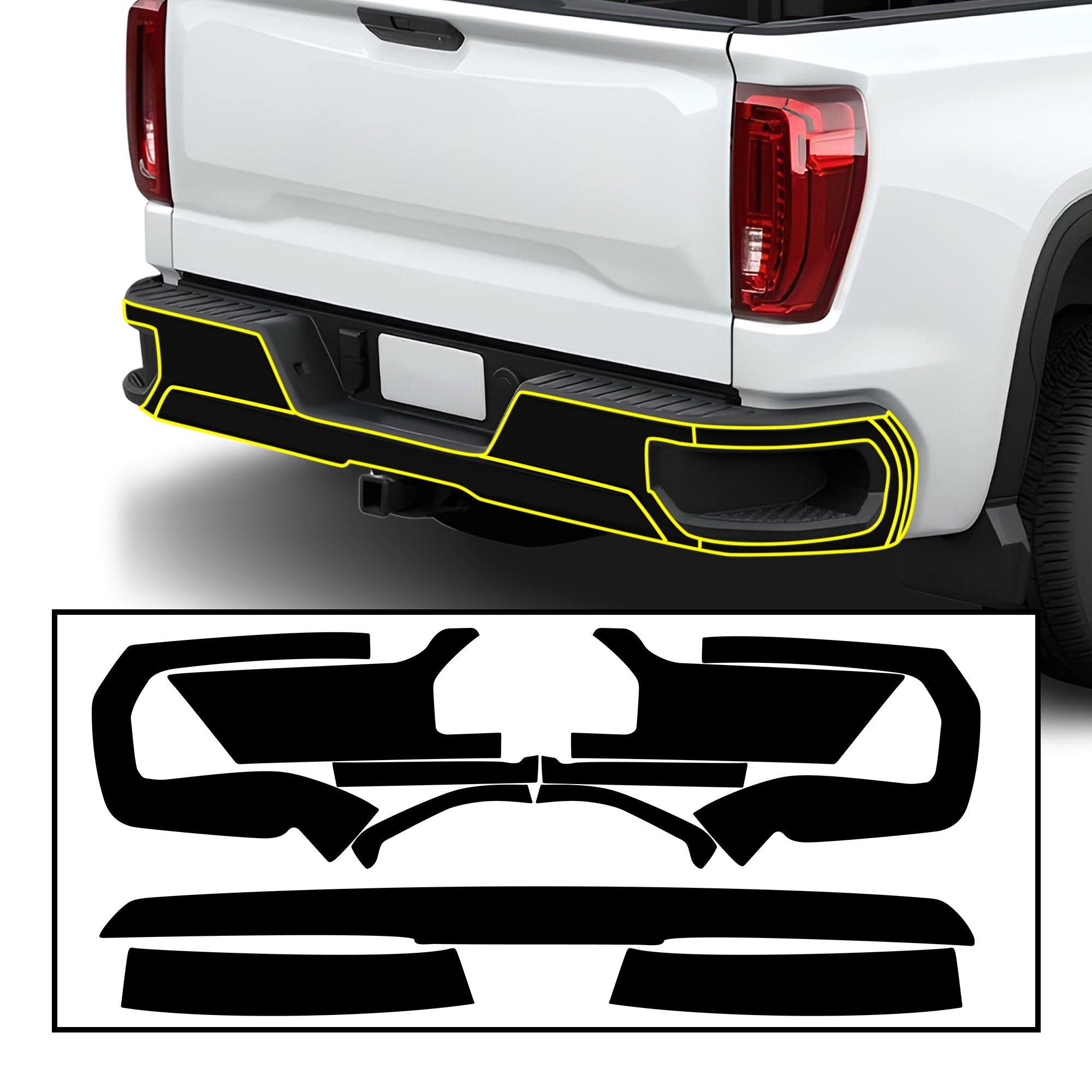 Vinyl Chrome Delete Blackout Decal Stickers Overlay Film Fits GMC Sierra 1500 2022 - 2025 - Bogar Tech Designs