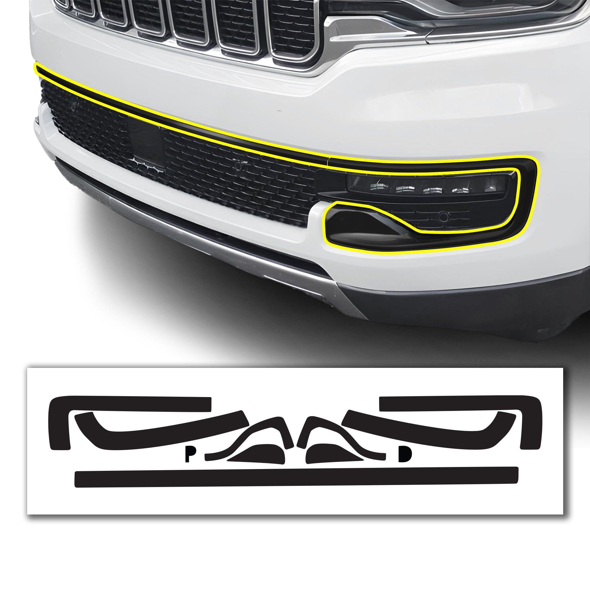 Vinyl Chrome Delete Grille Side Window Rear Blackout Decal Stickers Overlay Film Fits Jeep Wagoneer 2022 - 2025 - Bogar Tech Designs
