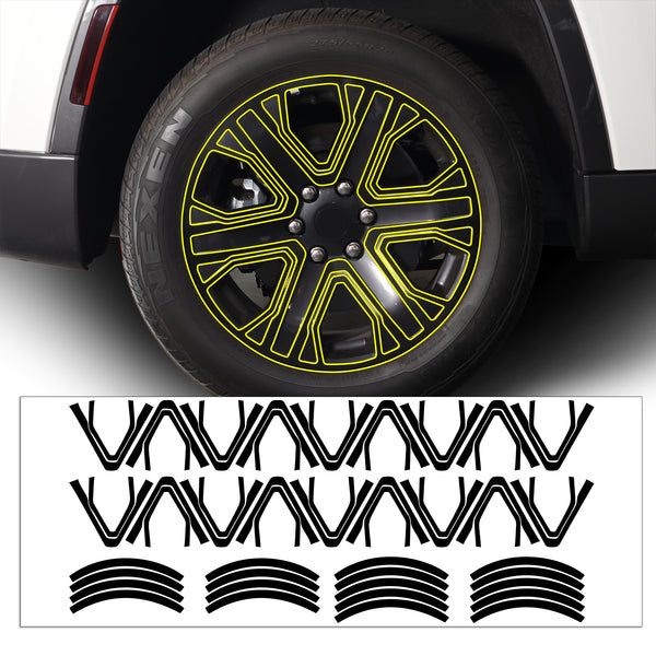 Vinyl Chrome Delete Grille Side Window Rear Blackout Decal Stickers Overlay Film Fits Jeep Wagoneer 2022-2025
