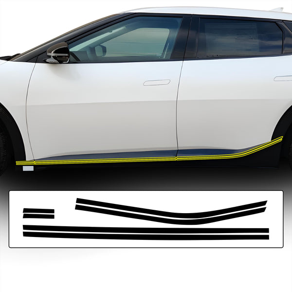Vinyl Chrome Delete Wheel Sides Front Rear Bumper Trim Blackout Decal Stickers Overlay Film Fits Kia EV6 2022 - 2025 - Bogar Tech Designs