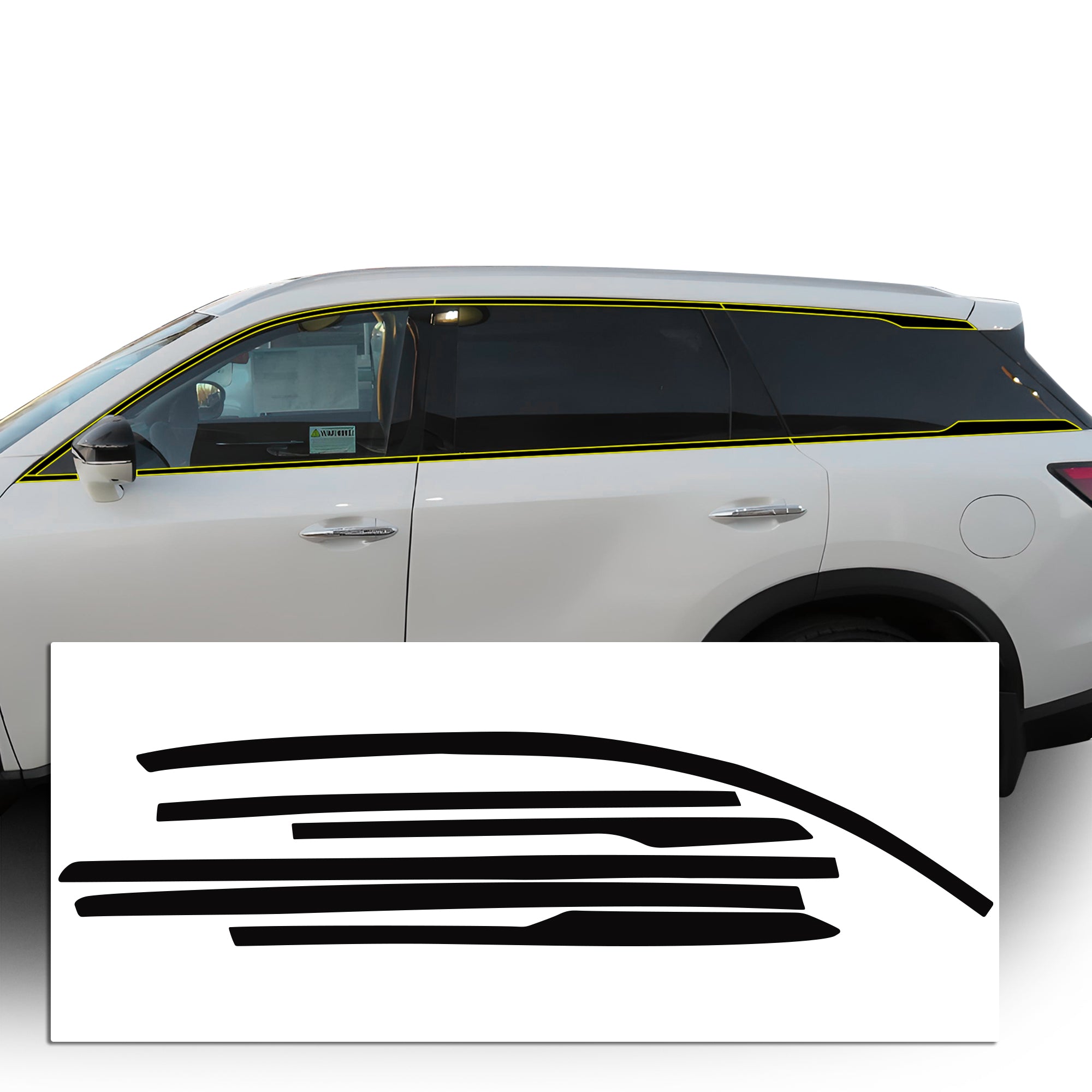 Infiniti QX60 2022-2026 Blackout Chrome Delete Kit - Precut Gloss Black Vinyl Overlays