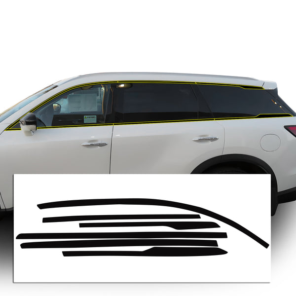Vinyl Chrome Delete Grille Side Window Rear Blackout Decal Stickers Overlay Film Fits Infiniti QX60 2022-2025