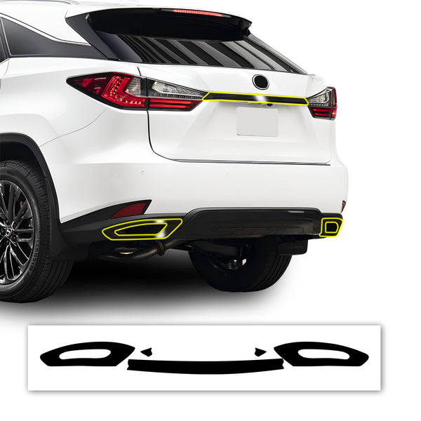 Vinyl Chrome Delete Side Window Front Rear Bumper Wheel Rim Trim Blackout Decal Stickers Overlay Film Fits Lexus RX 2016 - 2022 - Bogar Tech Designs