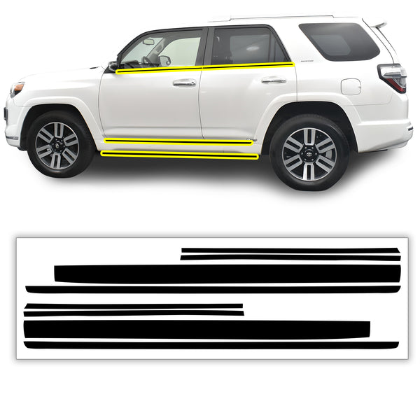 Vinyl Chrome Delete Wheel Sides Front Rear Bumper Trim Blackout Decal Stickers Overlay Film Fits Toyota 4Runner 2014 - 2024 - Bogar Tech Designs