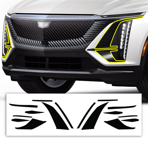 Vinyl Chrome Delete Grille Side Window Rear Blackout Decal Stickers Overlay Film Fits Cadillac Lyriq 2023 - 2025 - Bogar Tech Designs