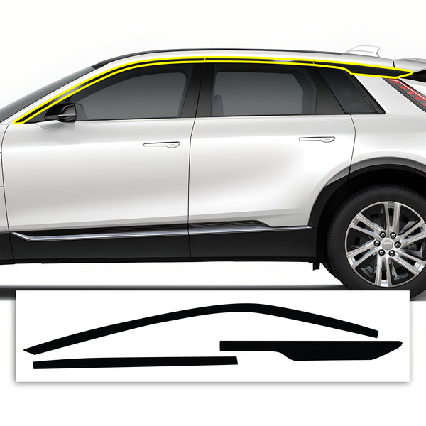 Vinyl Chrome Delete Grille Side Window Rear Blackout Decal Stickers Overlay Film Fits Cadillac Lyriq 2023 - 2025 - Bogar Tech Designs