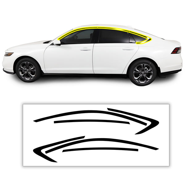 Vinyl Chrome Delete Wheel Side Window Trim Blackout Decal Stickers Overlay Film Fits Honda Accord Sedan 2023 - 2025 - Bogar Tech Designs