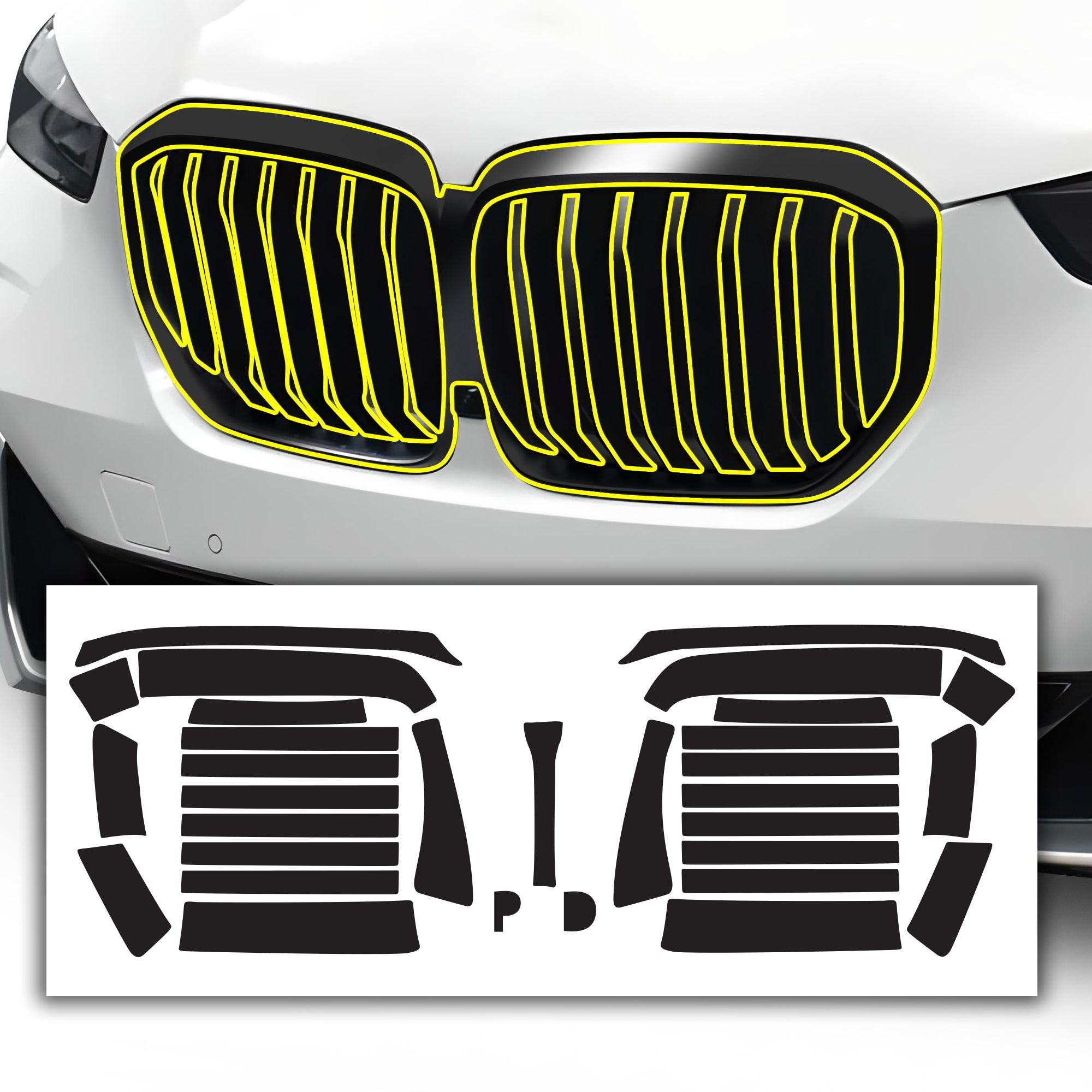 Vinyl Chrome Delete Grille Side Window Blackout Decal Stickers Overlay Film Fits BMW X5 2019 - 2025 - Bogar Tech Designs