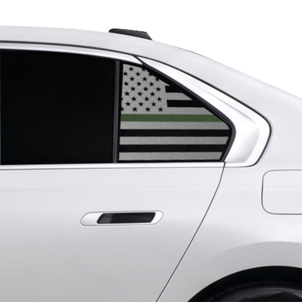 American Flag Quarter Window Decal for BMW 7 Series 2023-2026 – Precut Matte Black Vinyl