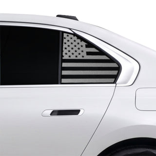 Buy black American Flag Quarter Window Decal for BMW 7 Series 2023-2026 – Precut Matte Black Vinyl
