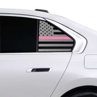 Buy thin-pink-line American Flag Quarter Window Decal for BMW 7 Series 2023-2026 – Precut Matte Black Vinyl