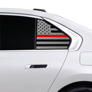 Buy thin-red-line American Flag Quarter Window Decal for BMW 7 Series 2023-2026 – Precut Matte Black Vinyl