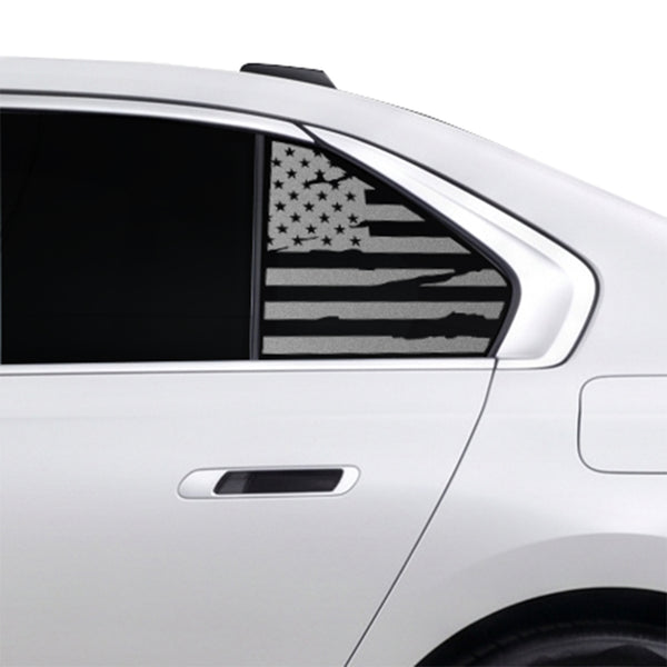 American Flag Quarter Window Decal for BMW 7 Series 2023-2026 – Precut Matte Black Vinyl