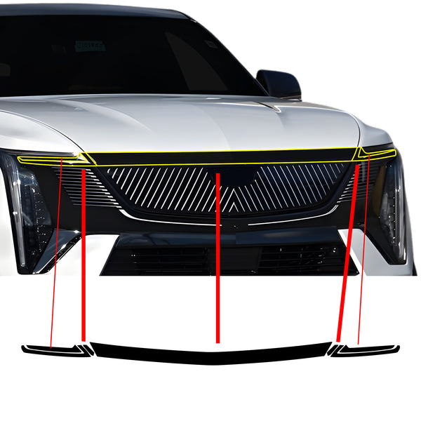 Fits Cadillac Escalade IQ 2025-2026 Vinyl Chrome Delete Grille Blackout Decal Stickers Overlay Film