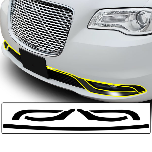 Vinyl Chrome Delete Sides Front Rear Bumper Trim Blackout Decal Stickers Overlay Film Fits Chrysler 300 2015 - 2023 - Bogar Tech Designs