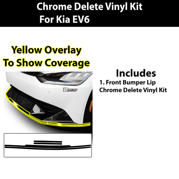 Vinyl Chrome Delete Wheel Sides Front Rear Bumper Trim Blackout Decal Stickers Overlay Film Fits Kia EV6 2022 - 2025 - Bogar Tech Designs