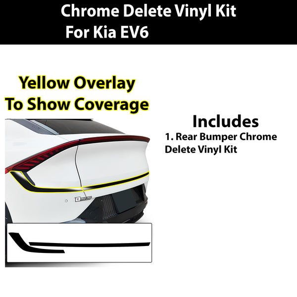 Vinyl Chrome Delete Wheel Sides Front Rear Bumper Trim Blackout Decal Stickers Overlay Film Fits Kia EV6 2022 - 2025 - Bogar Tech Designs