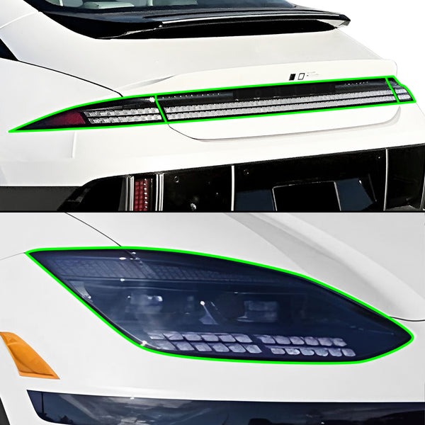 Full Headlight Taillight Precut Smoked PPF Tint Kit Film Overlay Fits Hyundai Ioniq 6 2023-2025