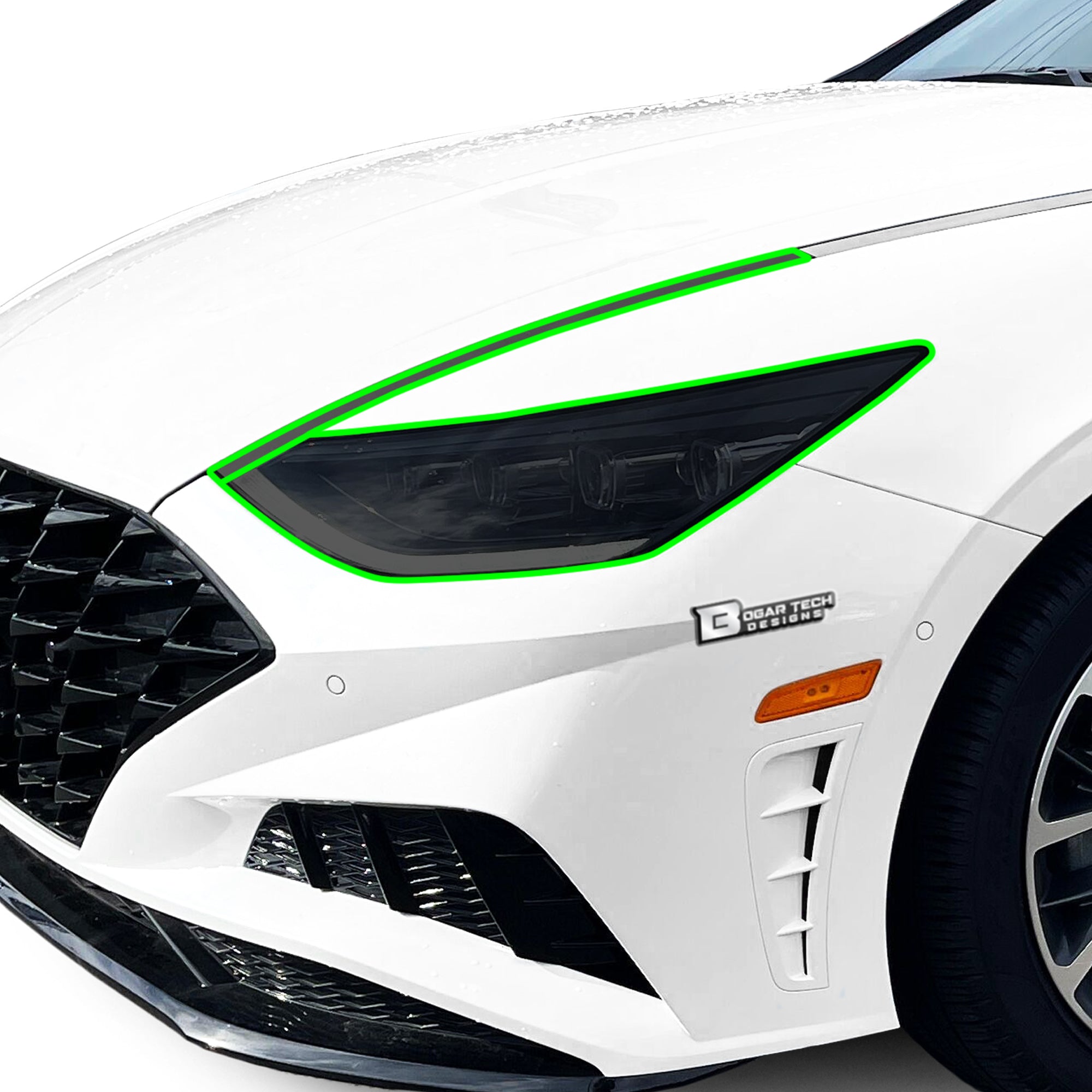 Full Headlight Taillight Precut Smoked PPF Tint Kit Film Overlay Fits Hyundai Sonata 2020 - 2023 - Bogar Tech Designs