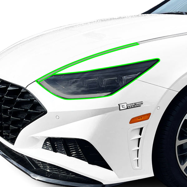 Full Headlight Taillight Precut Smoked PPF Tint Kit Film Overlay Fits Hyundai Sonata 2020 - 2023 - Bogar Tech Designs