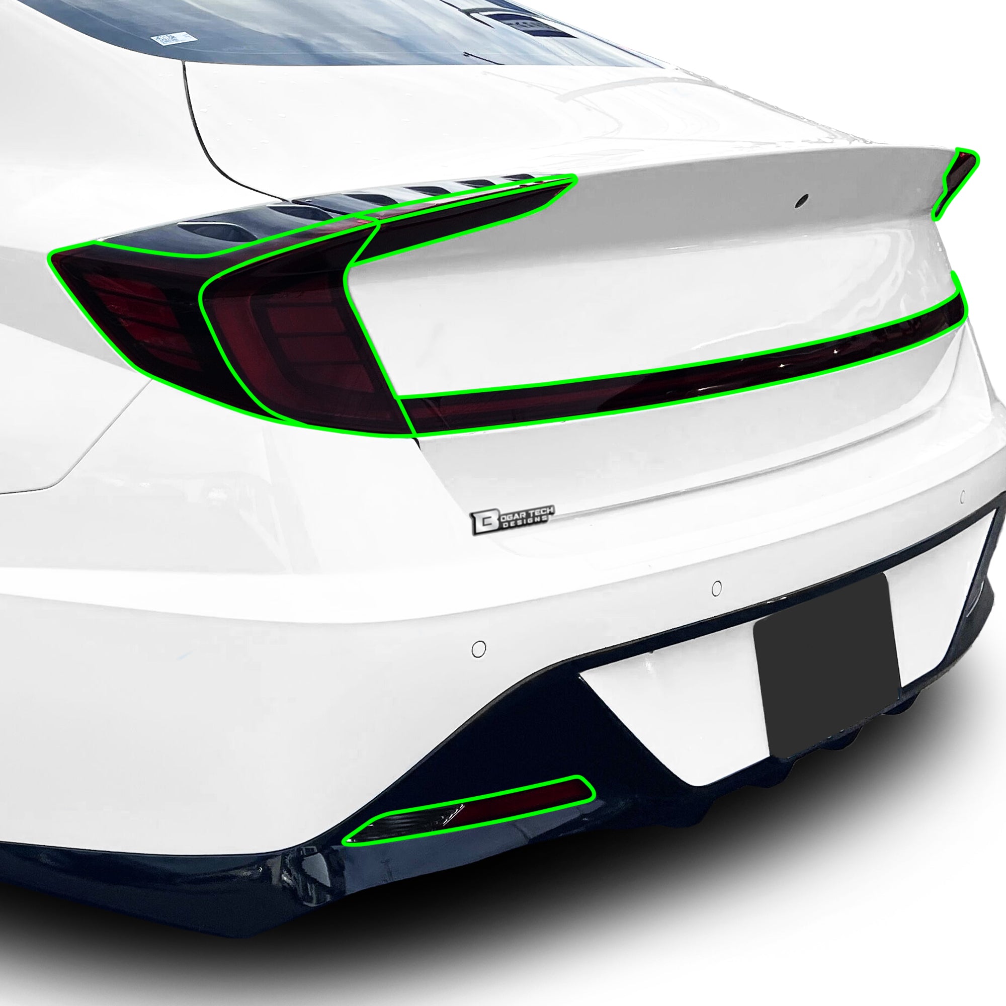 Full Headlight Taillight Precut Smoked PPF Tint Kit Film Overlay Fits Hyundai Sonata 2020 - 2023 - Bogar Tech Designs