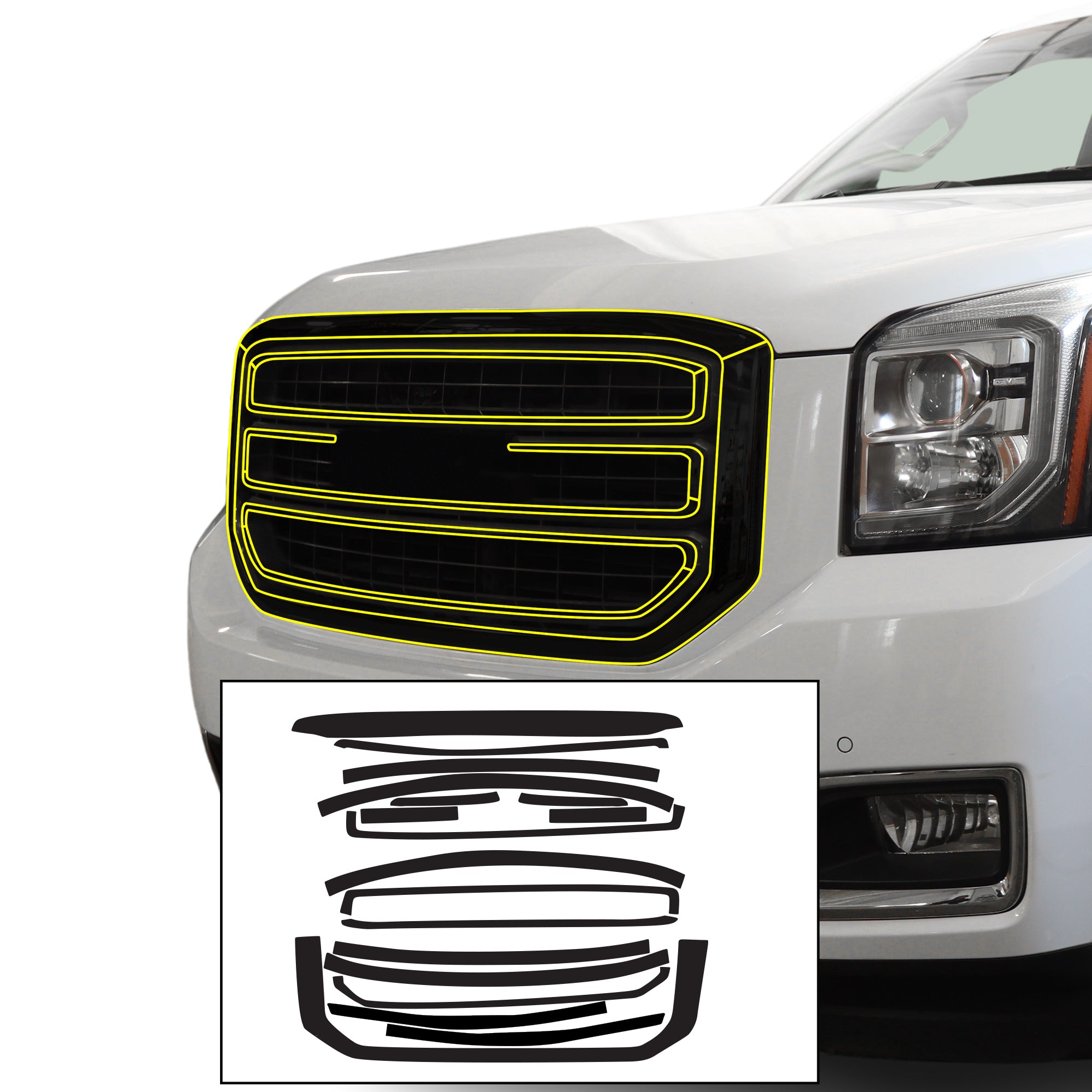 Vinyl Chrome Delete Blackout Decal Stickers Overlay Film Fits GMC Yukon XL 2015 - 2020 - Bogar Tech Designs