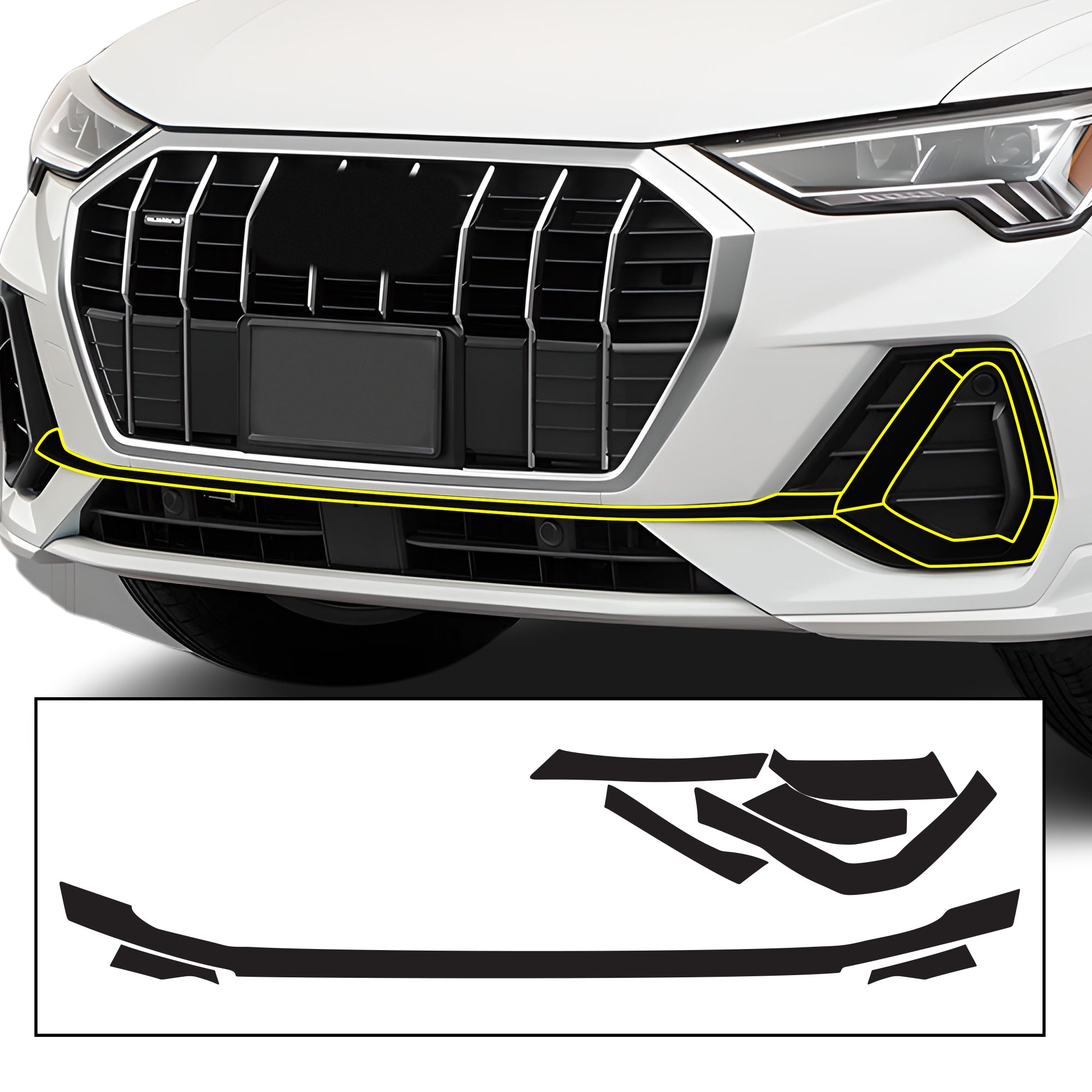 Vinyl Chrome Delete Blackout Decal Stickers Overlay Film Fits Audi Q3 2019 - 2025 - Bogar Tech Designs