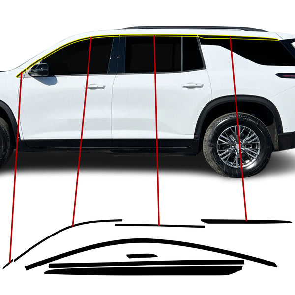 Fits Chevrolet Traverse 2024-2026 Vinyl Chrome Delete Grille Blackout Decal Stickers Overlay Film
