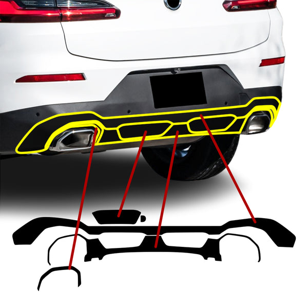 Fits BMW X4 2019-2025 Vinyl Chrome Delete Grille Blackout Decal Stickers Overlay Film