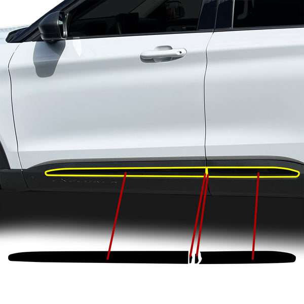 Fits Ford Explorer 2025-2026 Vinyl Chrome Delete Grille Blackout Decal Stickers Overlay Film