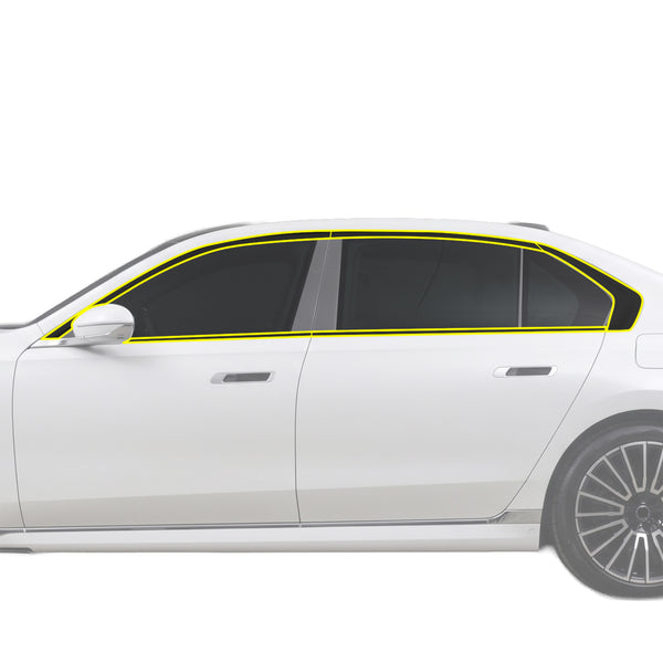 BMW 7 Series 2023-2026 Blackout Chrome Delete Kit – Precut Gloss Black Vinyl Overlays