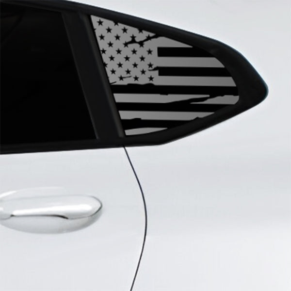 American Flag Quarter Window Decal for BMW X4 2019-2026 – Precut Matte Black Vinyl