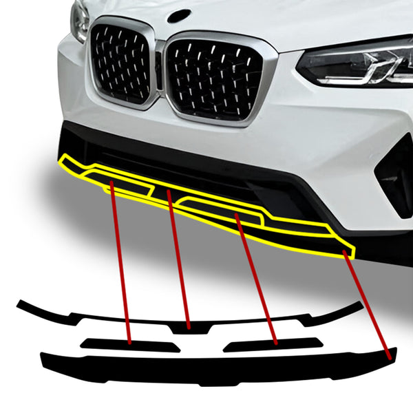 Fits BMW X4 2019-2025 Vinyl Chrome Delete Grille Blackout Decal Stickers Overlay Film