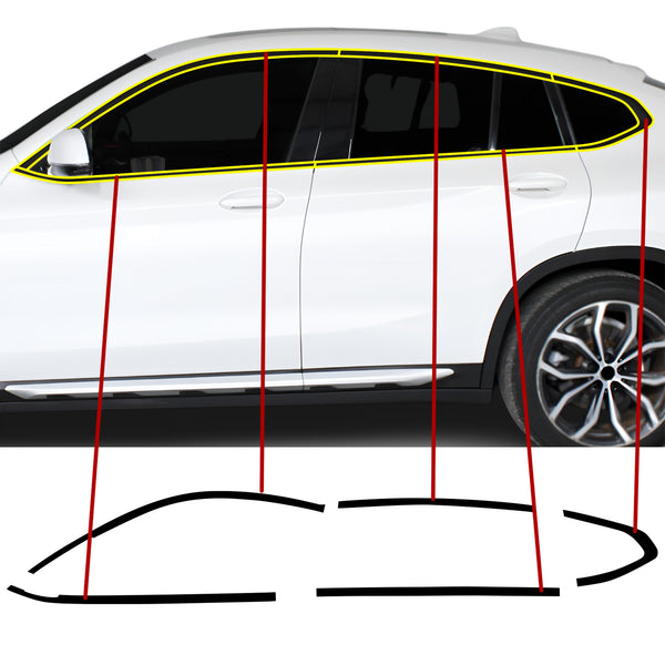 Fits BMW X4 2019-2025 Vinyl Chrome Delete Grille Blackout Decal Stickers Overlay Film