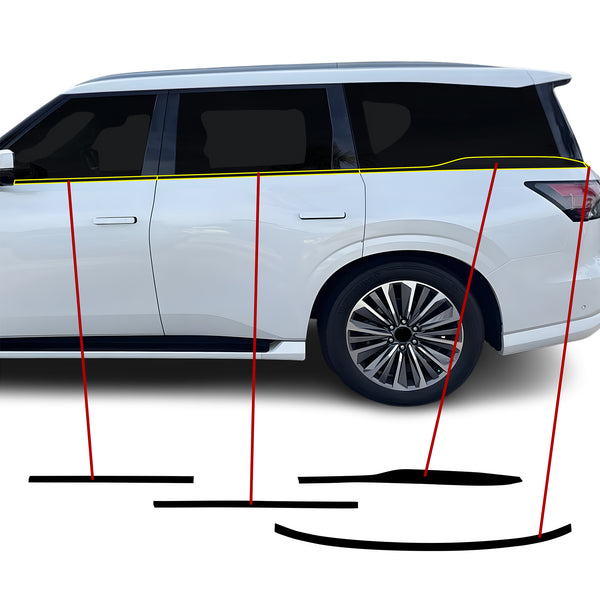 Fits Infiniti QX80 2025-2027 Vinyl Chrome Delete Grille Blackout Decal Stickers Overlay Film
