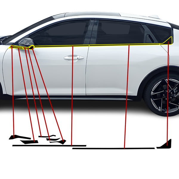 Fits Kia K4 GT-Line 2025-2026 Vinyl Chrome Delete Grille Blackout Decal Stickers Overlay Film