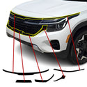 Vinyl Chrome Delete Grille Side Window Rear Blackout Decal Stickers Overlay Film Fits Kia Seltos 2021-2025