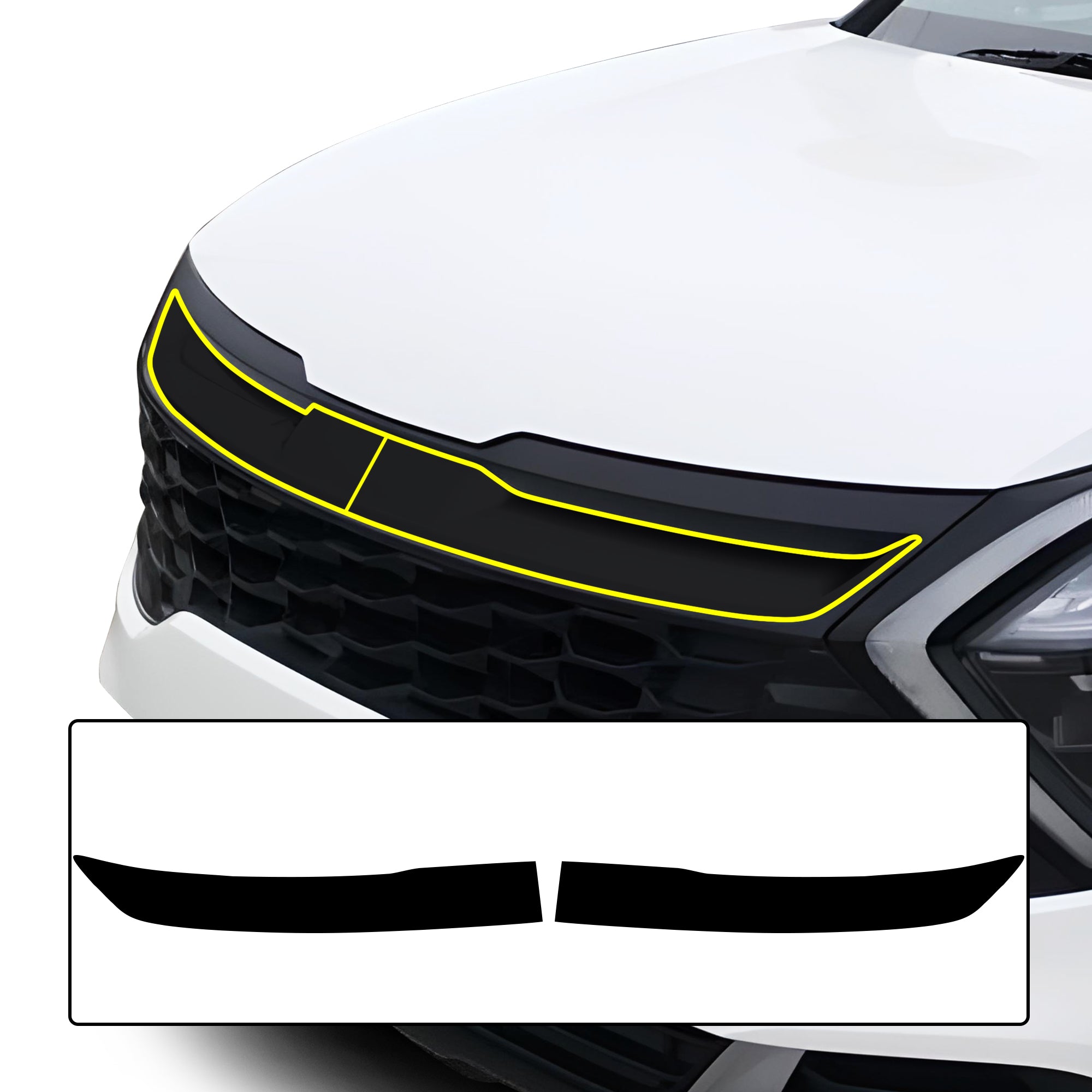 Vinyl Chrome Delete Wheel Sides Front Trim Blackout Decal Stickers Overlay Film Fits Kia Sportage 2023 - 2025 - Bogar Tech Designs