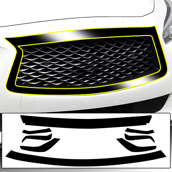 Vinyl Chrome Delete Side Window Grille Rear Trim Blackout Decal Stickers Overlay Film Fits Infiniti Q50 2018 2019 2020 2021 2022 2023 2024 - Bogar Tech Designs