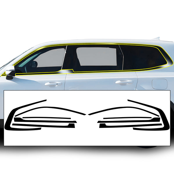 Window Vinyl Chrome Delete Trim Blackout Decal Stickers Overlay Film Fits Kia Telluride 2020 - 2025