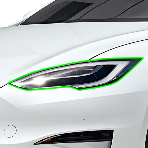 Full Headlight Taillight Precut Smoked PPF Tint Kit Film Overlay Fits Tesla Model S 2017 - 2025 - Bogar Tech Designs
