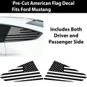 Precut Quarter Window American Flag Decal Stickers Fits Ford Mustang 2015 - 2023 - Bogar Tech Designs
