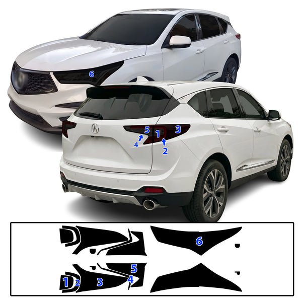 Acura RDX 2019–2026 Dark Smoke Headlight & Taillight Tint Kit – Precut Vinyl Lens Overlays
