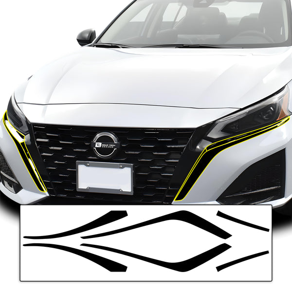 Vinyl Chrome Delete Wheel Sides Front Rear Bumper Trim Blackout Decal Stickers Overlay Film Fits Nissan Altima 2019 - 2025 - Bogar Tech Designs
